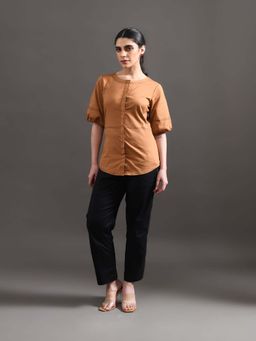 Amoh - Celine Brown Black Shirt with Pant (Set of 2)