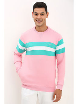 Allen Solly - Men Pink Crew Neck Full Sleeves Casual Sweatshirt