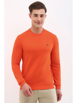 Allen Solly - Men Orange Crew Neck Full Sleeves Casual Sweatshirt