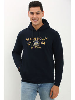 Allen Solly - Men Navy Hooded Neck Full Sleeves Casual Hoodie