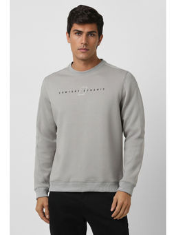 Van Heusen - Men Grey Print Crew Neck Sweatshirt