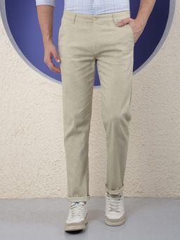 CRIMSOUNE CLUB - Beige Micro-Check Trouser