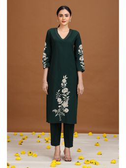 Cotton Culture - Women Green Pure Cotton Floral Co-Ord Set