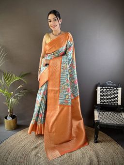 Elora - Multi-Color Woven Saree With Unstitched Blouse
