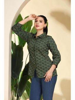 Cotton Culture - Green Geometric Cotton Tunic