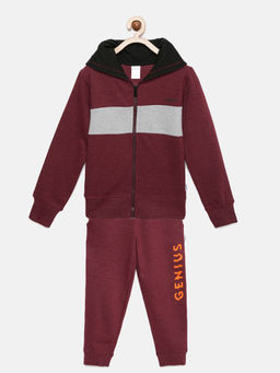 mackly - Boys Maroon Printed Winter (Set of 2)