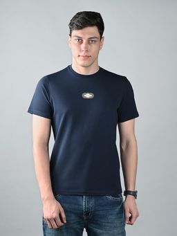 Louis Stitch - Mens Navy Super Combed Cotton Printed T-Shirt
