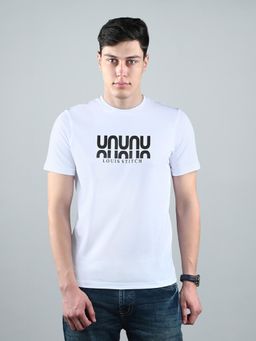 Louis Stitch - Mens White Super Combed Cotton Graphic Print T-Shirt