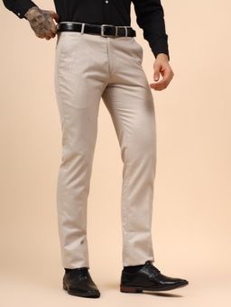 Cantabil - Mens Fawn Regular Fit Formal Trouser