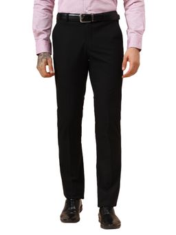 Cantabil - Mens Black Regular Fit Formal Trouser