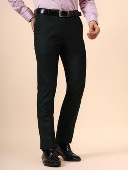 Cantabil - Mens Dark Green Regular Fit Formal Trouser