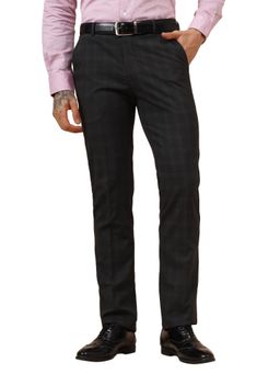 Cantabil - Mens Charcoal Regular Fit Formal Trouser