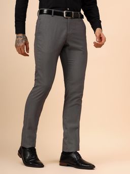 Cantabil - Mens Grey Regular Fit Formal Trouser