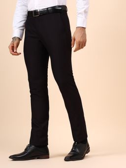 Cantabil - Mens Black Regular Fit Formal Trouser