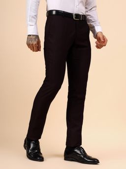 Cantabil - Mens Wine Regular Fit Formal Trouser
