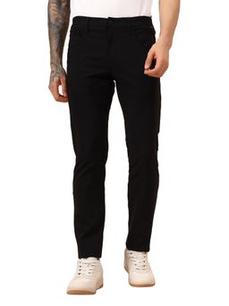 Cantabil - Mens Black Regular Fit Casual Trouser