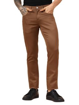 Cantabil - Mens Brown Regular Fit Casual Trouser