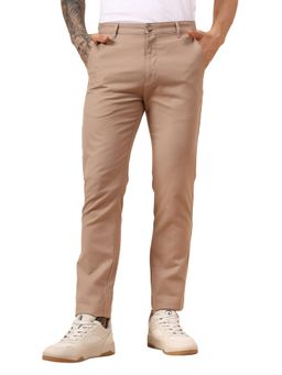 Cantabil - Mens Light Brown Regular Fit Casual Trouser