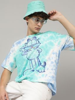 Free Authority - Garfield Printed Loose T-Shirt Blue
