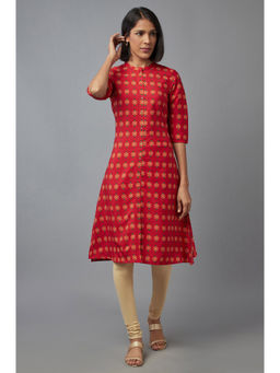 W - Red Printed Kurta