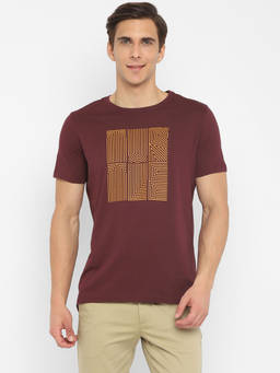 Turtle - Men's Maroon Slim Fit Round Neck T-Shirt