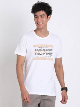 Turtle - Men's White Slim Fit Round Neck T-Shirt
