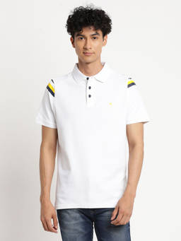 Turtle - Men's Knitted White Slim Fit Polo T-Shirt
