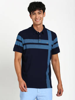Turtle - Men's Navy Blue Slim Fit Polo T-Shirt