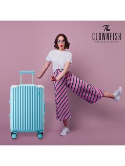 The Clownfish - Stark Series Medium Luggage Trolley Bag 8 Wheel-Blue