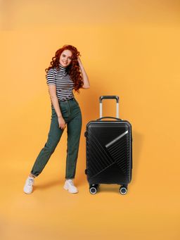 The Clownfish - Denzel Series Eight Wheel Small Trolley Bag-Black