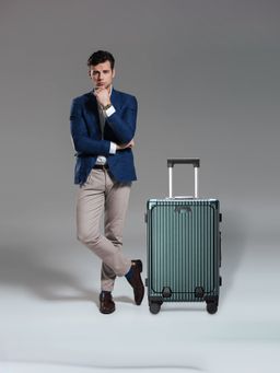 The Clownfish - Abraham Expandable Medium Trolley Bag-Green