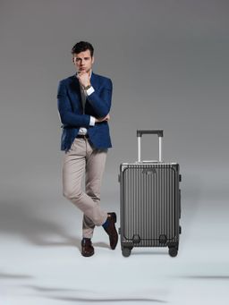 The Clownfish - Abraham Expandable Medium Trolley Bag-Grey