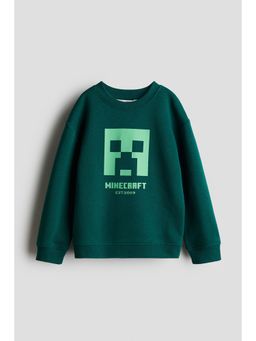 H&M - Boys Green Printed Sweatshirt