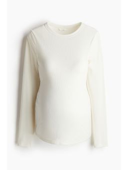 H&M - Women White Mama Ribbed Jersey Top