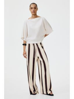 H&M - Women White Wide Pull-On Trousers