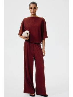 H&M - Women Red Wide Pull-On Trousers