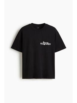 H&M - Men Blue Loose Fit Printed T-Shirt