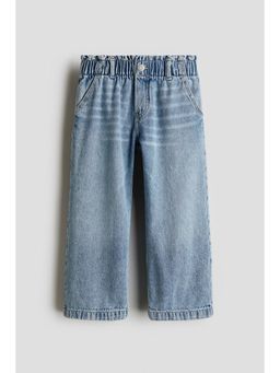 H&M - Girls Blue Wide Leg Paper Bag Jeans