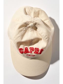 H&M - Women Beige Embroidered-Motif Twill Cap