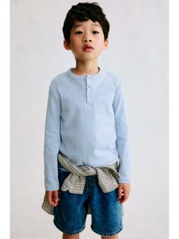 H&M - Boys Blue Cotton Henley Top