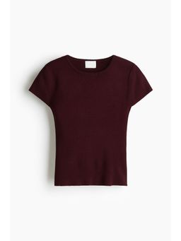 H&M - Women Red Fine-Knit T-Shirt