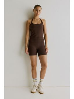 H&M - Women Brown Sports Cycling Shorts With Softmove