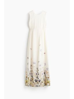H&M - Women White Mama Long Bow-Back Dress