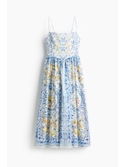 H&M - Women White Cotton Strappy Dress