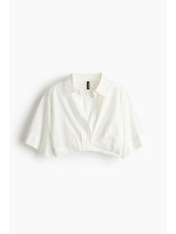 H&M - Women White Short Printed Shirt