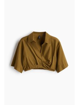 H&M - Women Yellow Short Printed Shirt