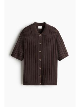 H&M - Women Brown Crochet-Look Cardigan