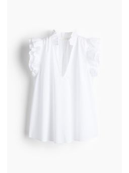 H&M - Women White Frill-Trimmed Blouse