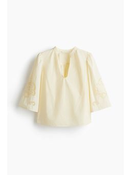 H&M - Women Yellow Broderie Anglaise Blouse