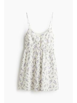H&M - Women Multi-Color Tie-Detail Poplin Dress